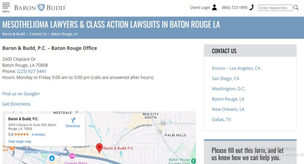 Baron & Budd Baton Rouge mesothelioma law office - access our Vimeo lawyer resources for asbestos cases