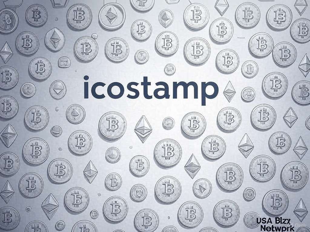 icostamp – Cryptocurrency ICO and Blockchain Insights icostamp logo with Bitcoin and Ethereum cryptocurrency icons in the background