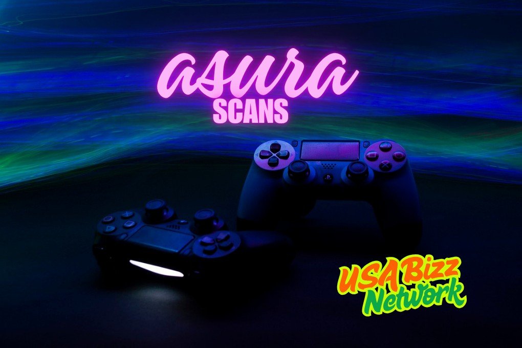 Asura Scans – Neon Gaming Vibes and Digital Entertainment Gaming-themed background with PlayStation controllers and neon “Asura Scans” branding.