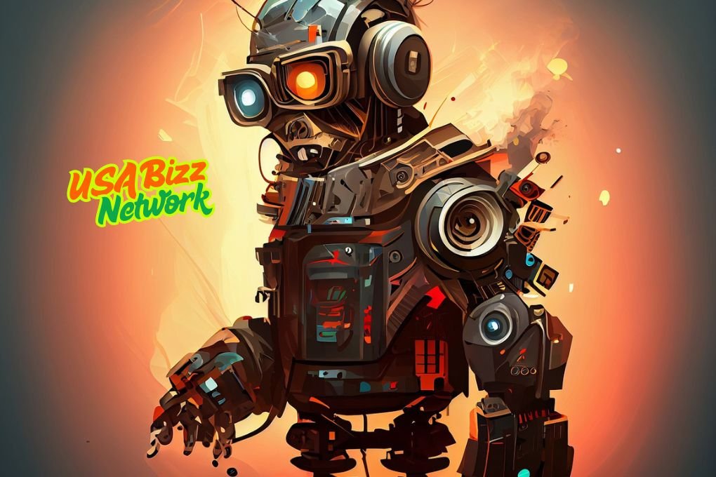 Futuristic robot with USABizz Network branding analyzing - Is Wurduxalgoilds safe to use for AI applications?