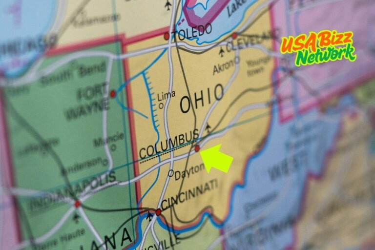 Map of Columbus showing service areas for top-rated Columbus mesothelioma lawyer Vimeo legal team