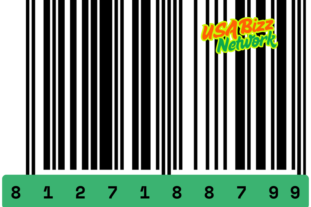 Barcode displaying product code 8127188799 with USA Bizz Network logo.