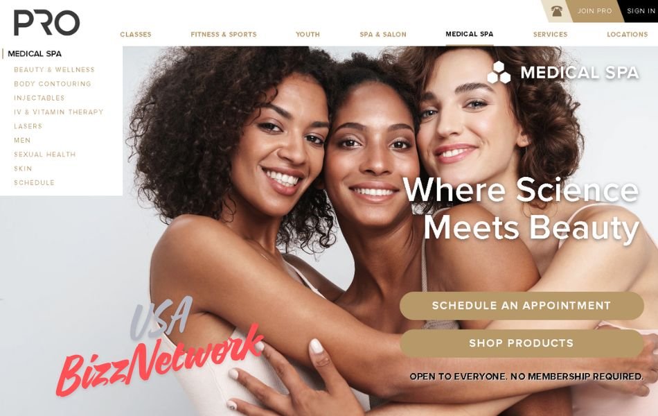 Three women smiling after receiving advanced skincare treatments at the Medical Spa in Pro Club Seattle