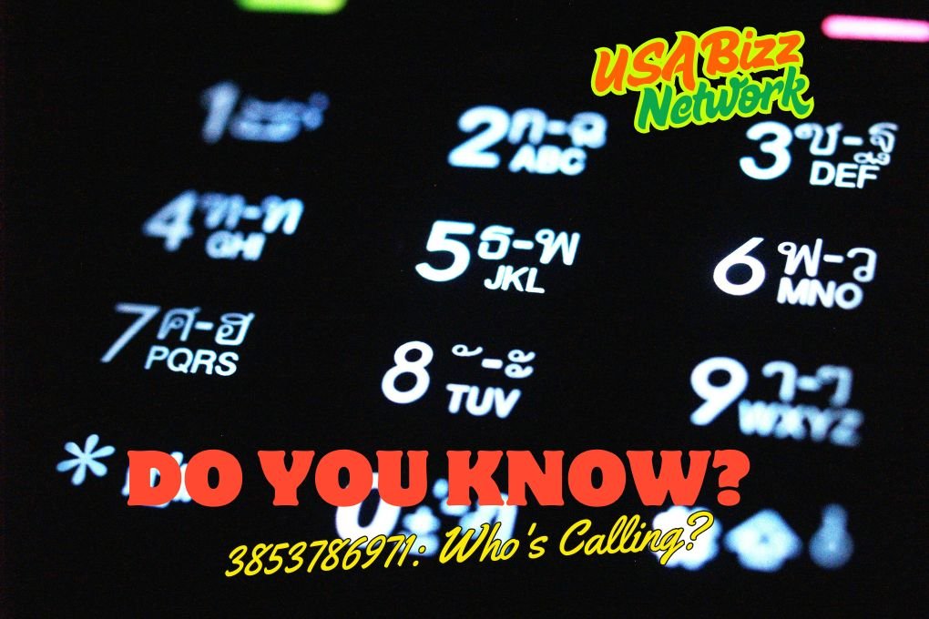 Who’s Calling from 3853786971? | Mysterious Phone Keypad Caller Close-up of illuminated phone keypad with text “Do You Know? 3853786971: Who’s Calling?” – mysterious call concept.